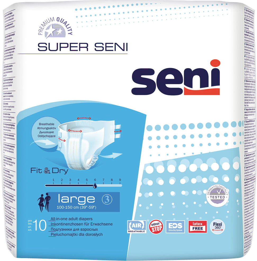 Підгузки для дорослих Super Seni Large 100-150 см 10 шт